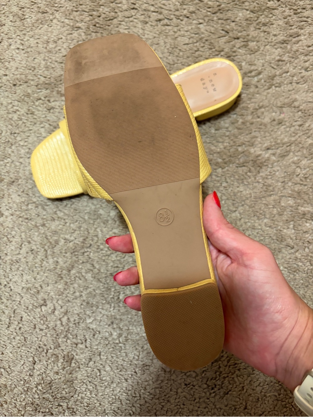 a new day Yellow Textured Slide Mules for Women - Picture 2 of 2